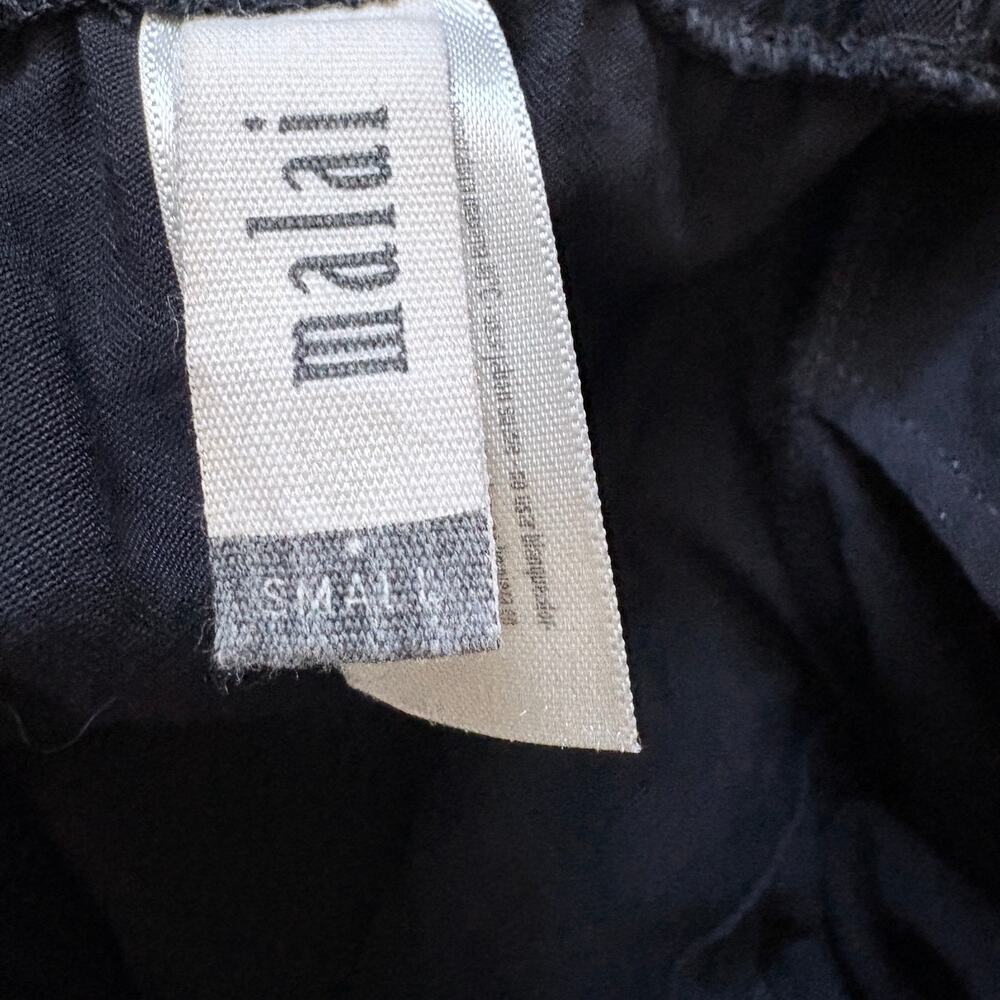 Malai Amalfi V-Neck Romper Small Black Tie Back Resort Anthropologie Party - Picture 7 of 8